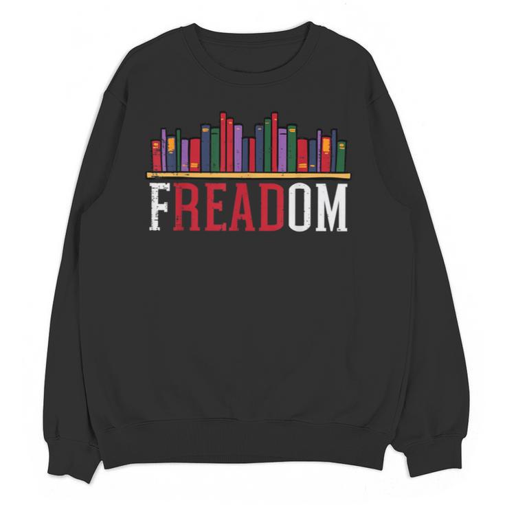 Freadom Shelf Read Reading Book Librarian Men Women Kids Unisex Sweatshirt