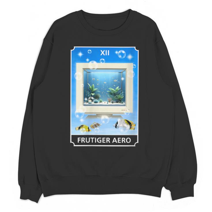 Frutiger Aero Aesthetic Tech Computer Aquarium Tarot Card Unisex Sweatshirt