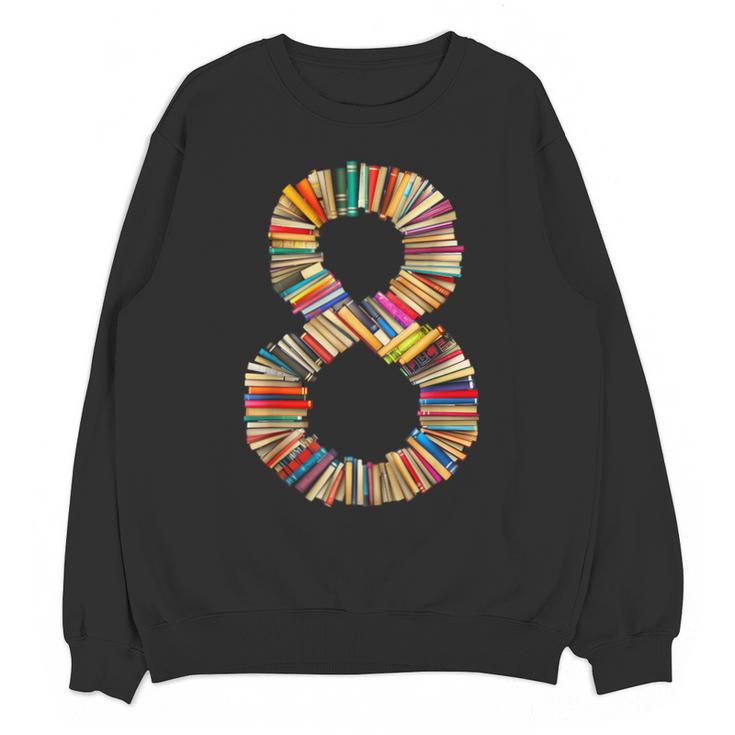 Fun 8th Birthday Books Themed 8 Years Old Boys Kids Girls Unisex Sweatshirt
