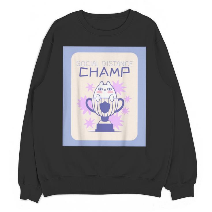 Fun Cute Introvert Cat Character Trophy For Men Women Unisex Sweatshirt Fun Cute Introvert Cat Character Trophy For Men Women Unisex Sweatshirt