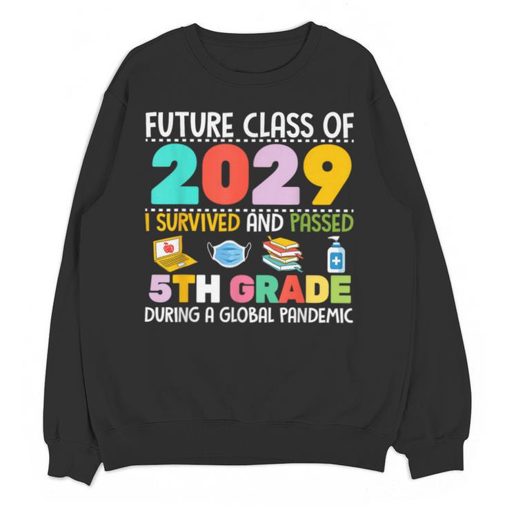 Future Class Of 2029 I Survived Passed 5th Grade Graduation Unisex Sweatshirt