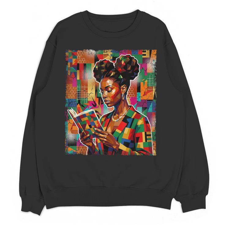Geometric History Educated Women Reading Book Melanin Unisex Sweatshirt