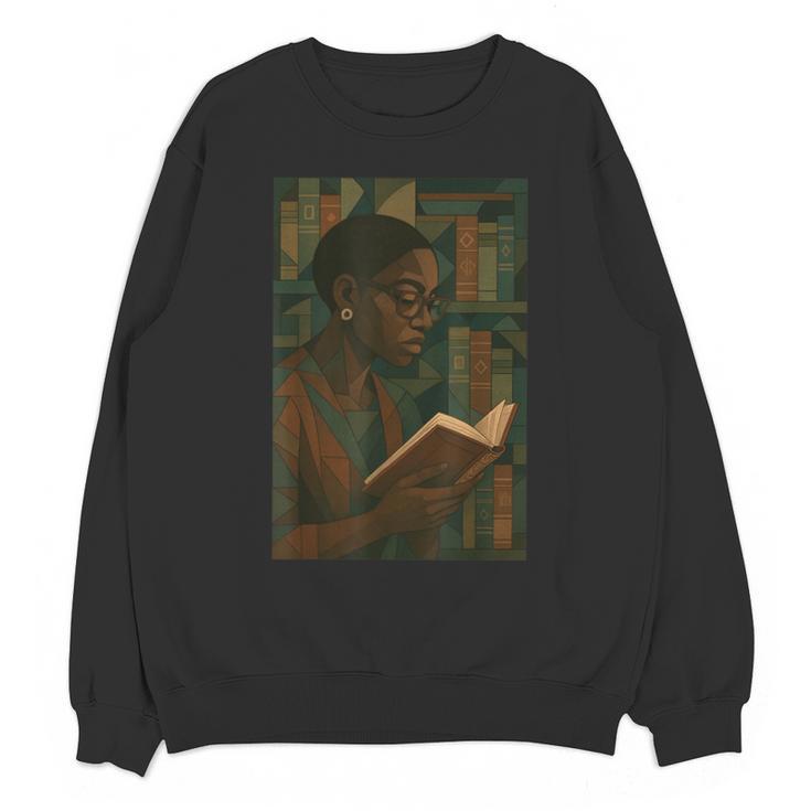 Geometric History Educated Women Teacher Book Melanin Unisex Sweatshirt