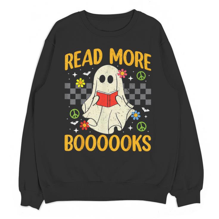 Ghost Reading Books Teacher Student Halloween Read More Book Unisex Sweatshirt