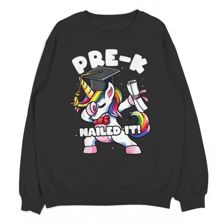 Girls Dabbing Unicorn Pre-K PreSchool Nailed It Graduation Unisex Sweatshirt