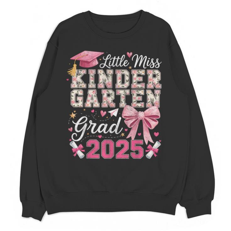 Girls Little Miss Kindergarten Grad 2025 Coquette Graduation Unisex Sweatshirt
