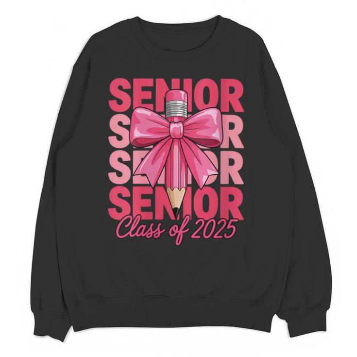 Graduate 2025 For Senior 2025 Graduation Coquette Pink Bow Unisex Sweatshirt