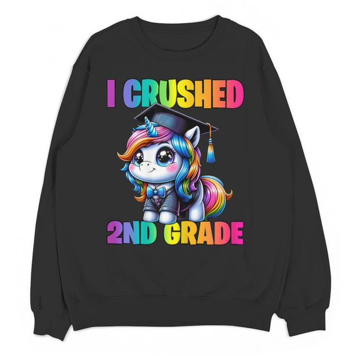 Graduation I Crushed 2nd Grade Unicorn Girls Grad Magical Unisex Sweatshirt
