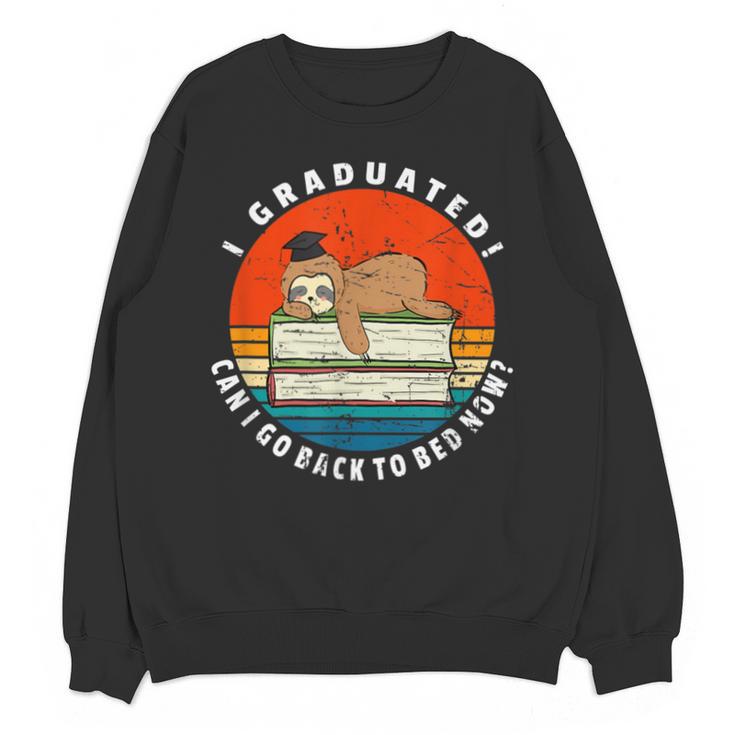 Graduation Sloth Can I Go Back To Bed Now Vintage Unisex Sweatshirt