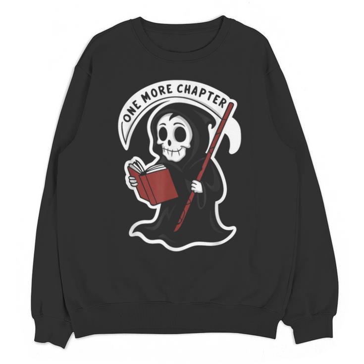 Grim Reaper Bookworm Cute Book Reading Halloween Unisex Sweatshirt