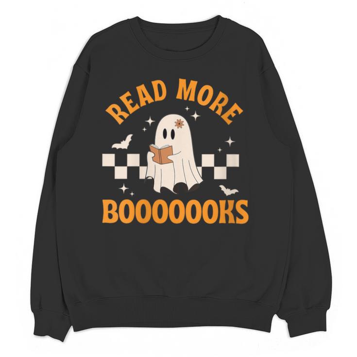 Groovy Halloween Teacher Spooky Read More Book Women Girl Unisex Sweatshirt