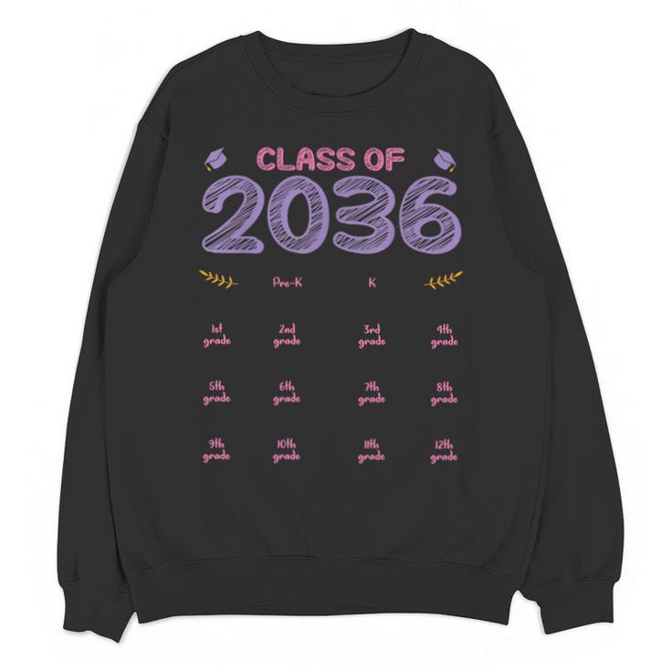 Grow With Me Graduation First Day Of School Class Of 2036 Unisex Sweatshirt