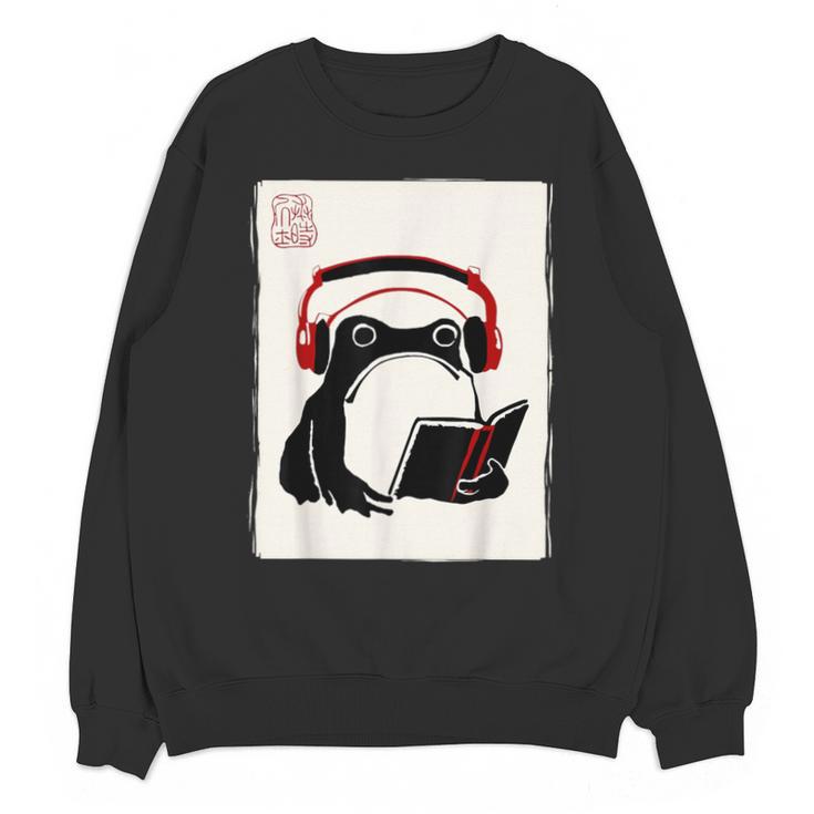 Grumpy Frog Books Music Kawaii Ink Japanese Unisex Sweatshirt