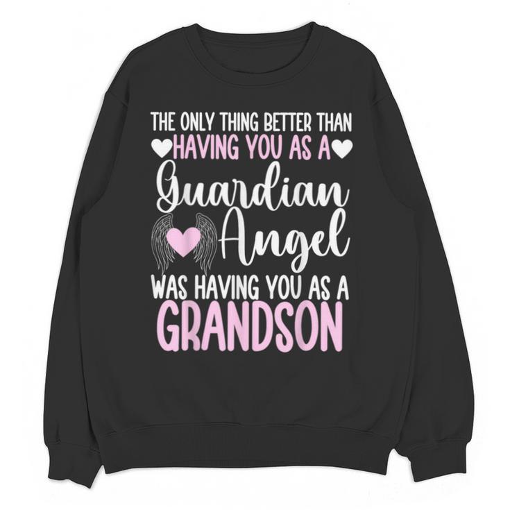 Guardian Angel Memorial In Memory Of Grandson For Grandma Unisex Sweatshirt