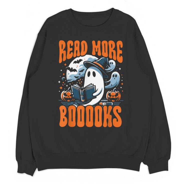 Halloween Book Lover Ghost Boo Pun Read More Boooks Unisex Sweatshirt
