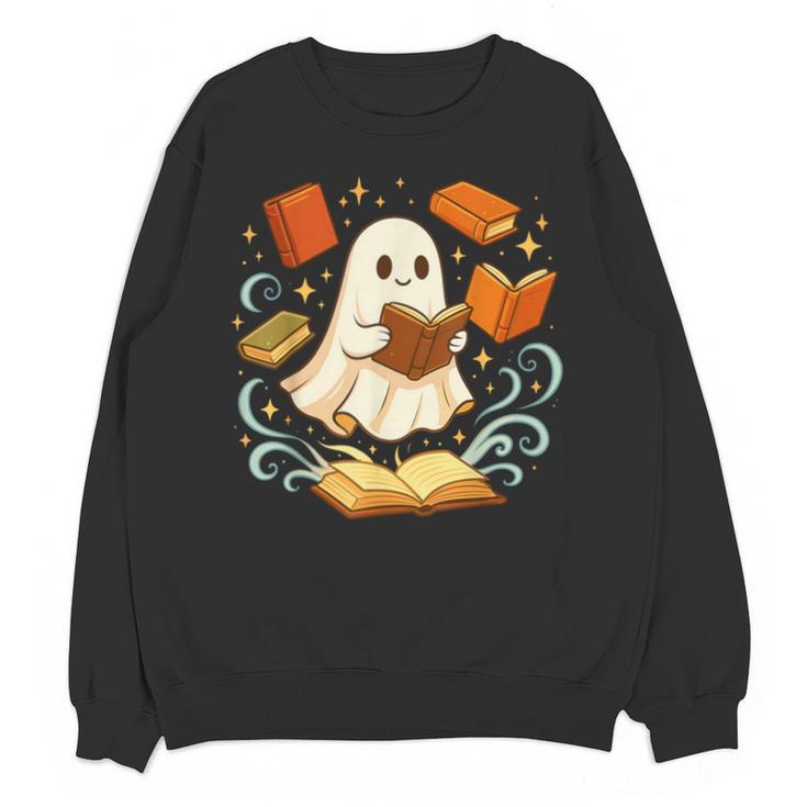 Halloween Cute Ghost Shirt Reading Books Ghost Unisex Sweatshirt