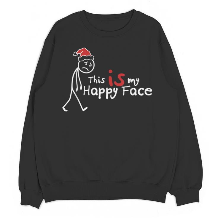 This Is My Happy Face List Christmas Introvert Unisex Sweatshirt