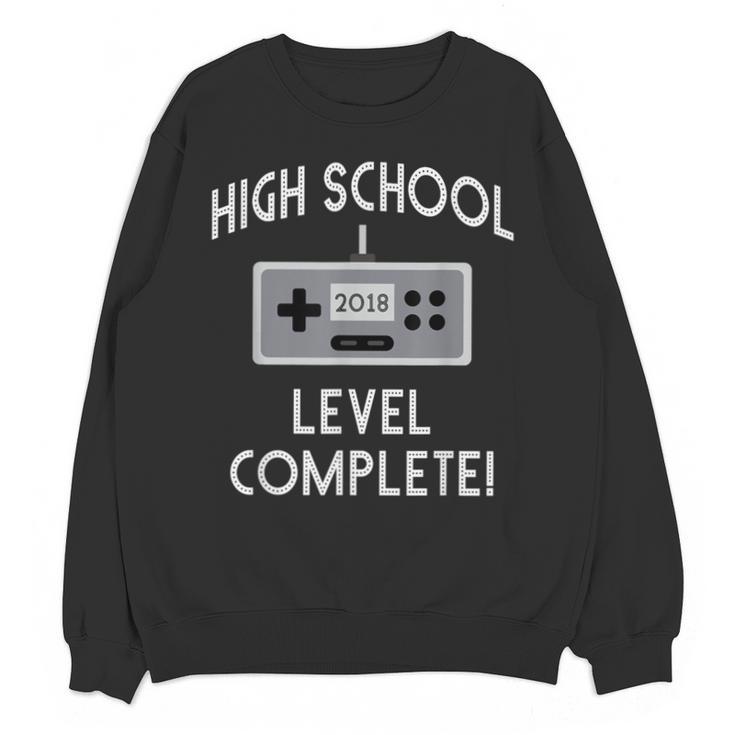 High School Graduation Shirt Level Complete Video Gamer Unisex Sweatshirt