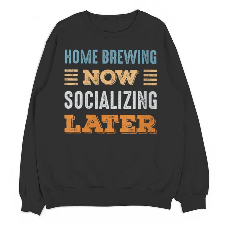 Home Brewing Now Minimal Socializing Introvert Vintage Unisex Sweatshirt