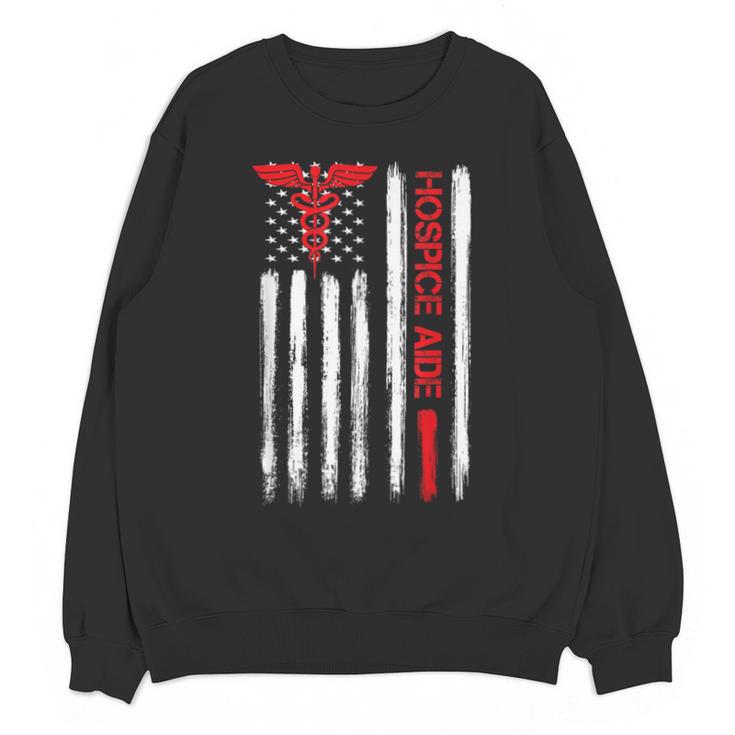 Hospice Aide American Flag Nurses Graduation Medical Unisex Sweatshirt