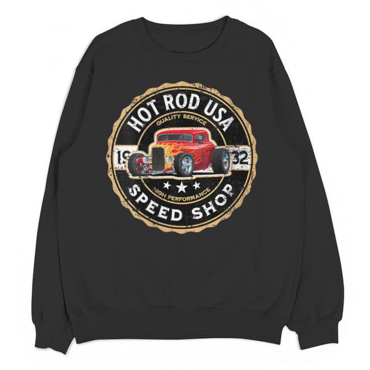 Hotrod Custom Car Automotive Nostalgia Distressed Unisex Sweatshirt