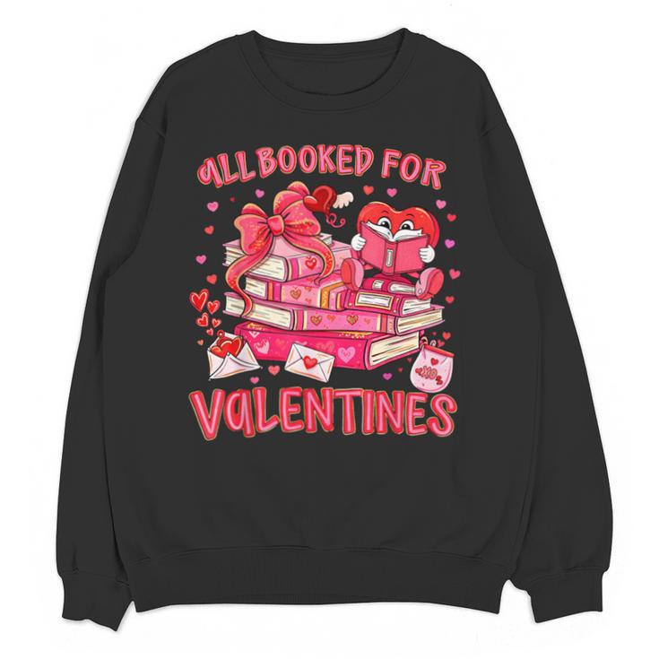 HUGvyn All Booked For Valentines Teacher Book Reading Heart Unisex Sweatshirt