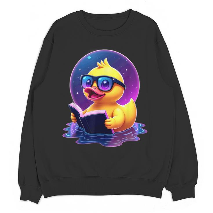 Humor Rubber Duck Reading Book Unisex Sweatshirt