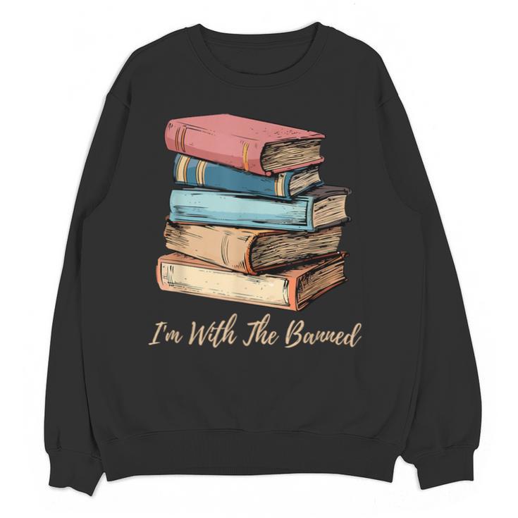 I'm With The Banned Read Banned Books Bookworm Men Women Unisex Sweatshirt