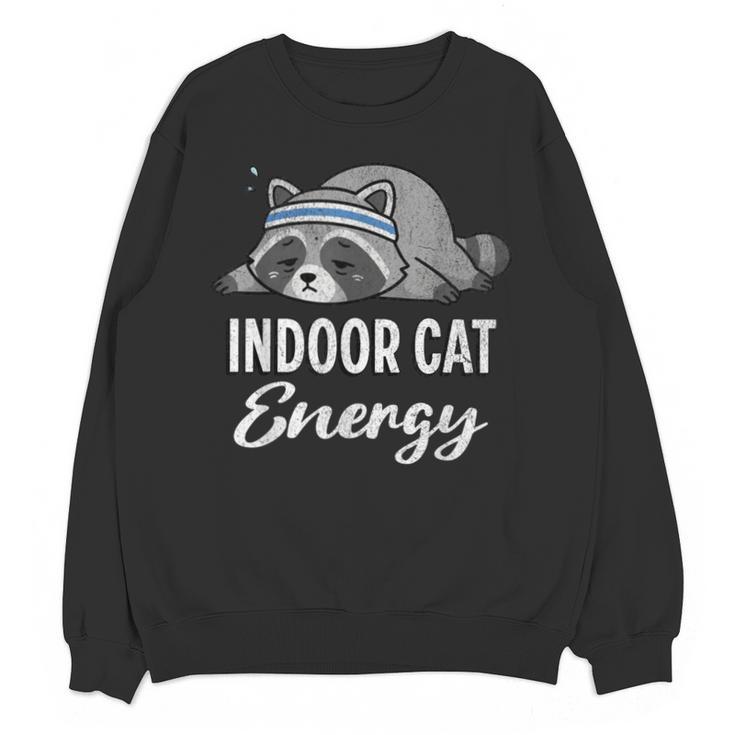 Indoor Cat Energy Raccoon Introvert Anti Social Mascot Unisex Sweatshirt