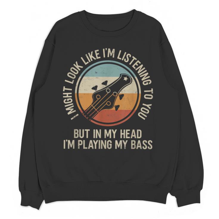 Introvert Bass Guitarist Musician Playing Bass Guitar Unisex Sweatshirt