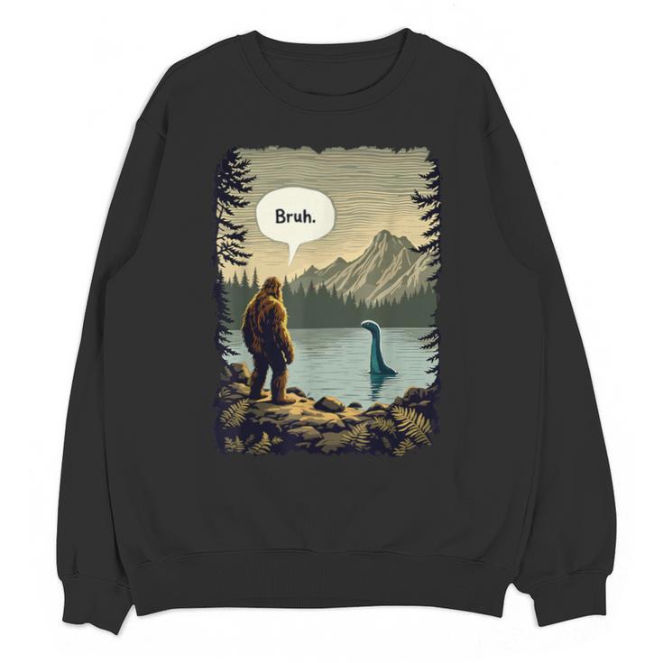 Introvert Bigfoot Sasquatch Loch Ness Monster Bruh Unisex Sweatshirt
