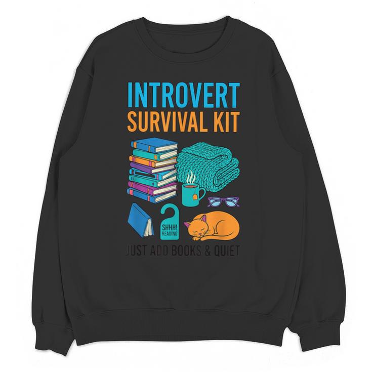 Introvert Book Lover Introvert Survival Kit Unisex Sweatshirt