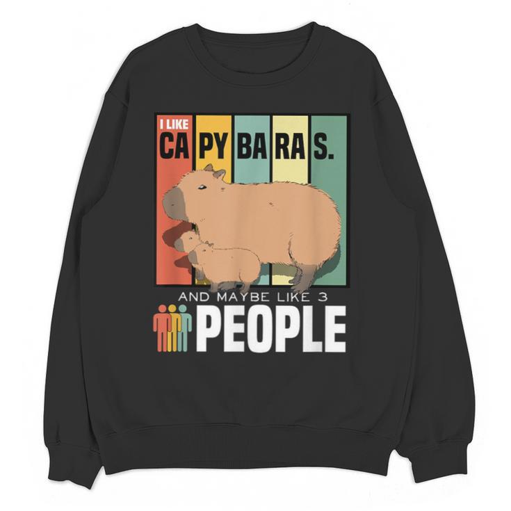 Introvert Capybara Rodent Animal Lover Antisocial Retro Unisex Sweatshirt