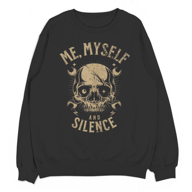 Introvert Relaxation Me Myself And Silence Skull Mechanic Unisex Sweatshirt