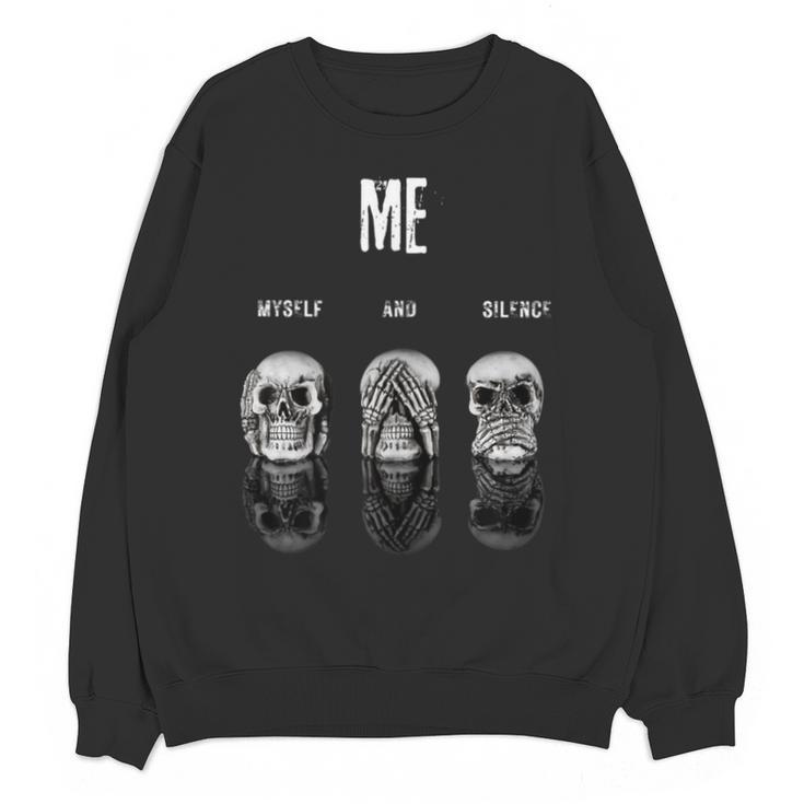 Introvert Relaxation Me Myself And Silence Skulls Unisex Sweatshirt