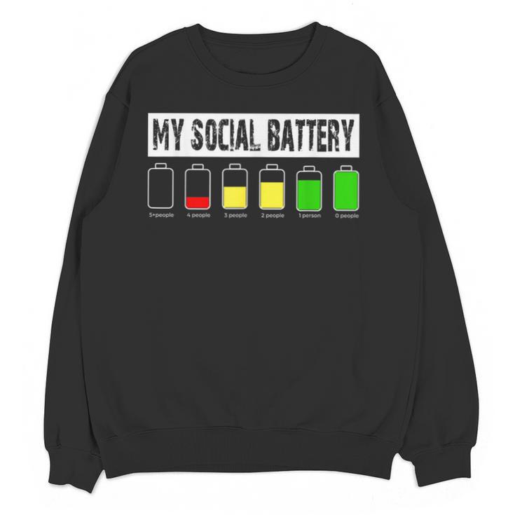 Introvert My Social Battery Low Level Graphic Unisex Sweatshirt