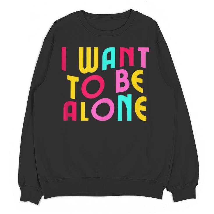 Introvert I Want To Be Alone Retro Wavy Unisex Sweatshirt