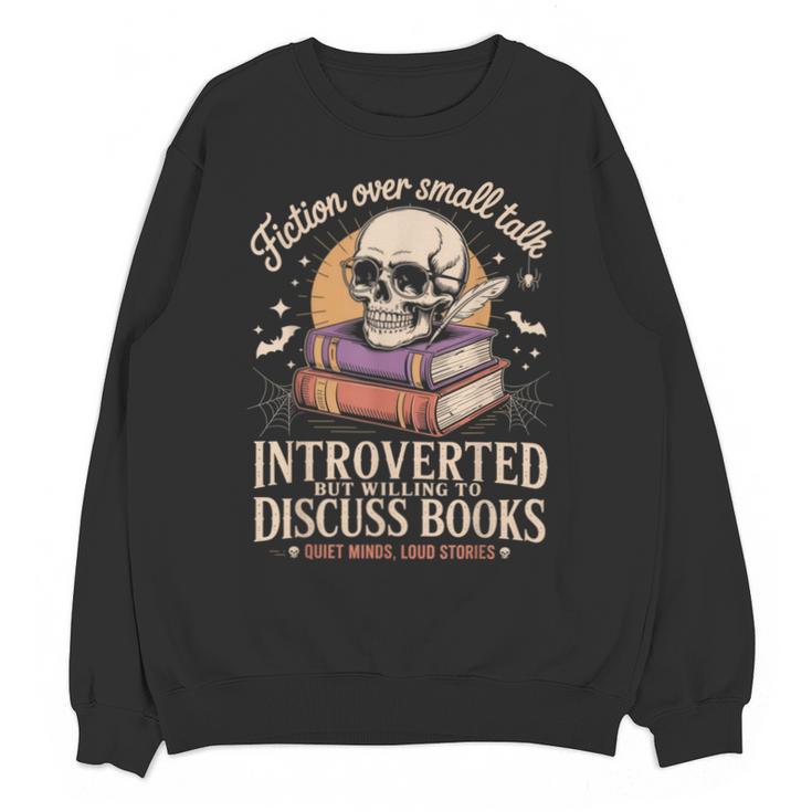 Introverted But Willing To Discuss Books Cozy Aesthetic Unisex Sweatshirt