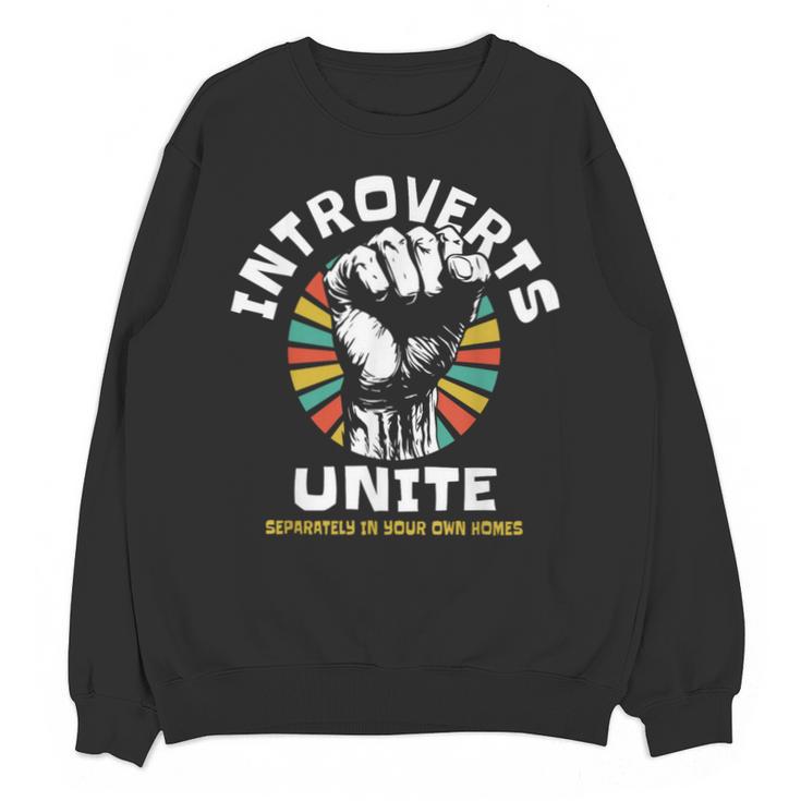 Introverts Unite Separately Own Homes Emblem Unisex Sweatshirt