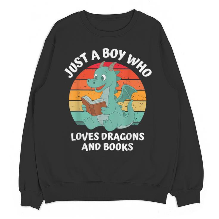 Just A Boy Who Loves Dragons And Books Kids Toddler Baby 5T Unisex Sweatshirt