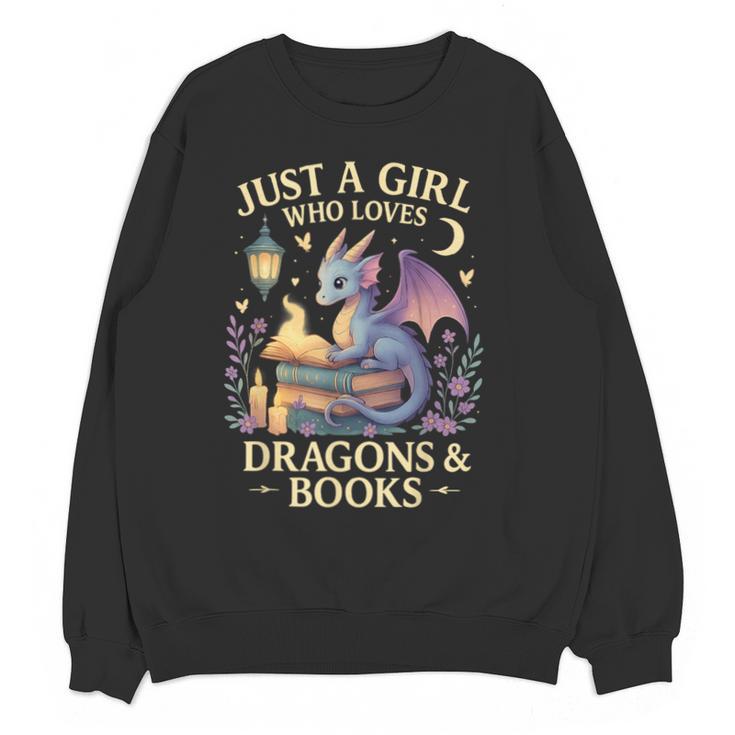 Just a Girl Who Loves Cute Dragons And Books Unisex Sweatshirt