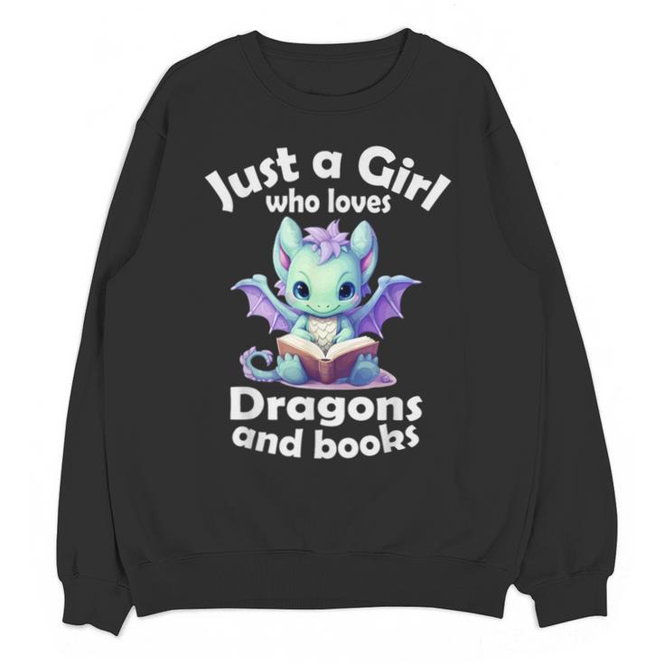 Just a Girl Who Loves Dragons And Books Dragon For Kids Unisex Sweatshirt