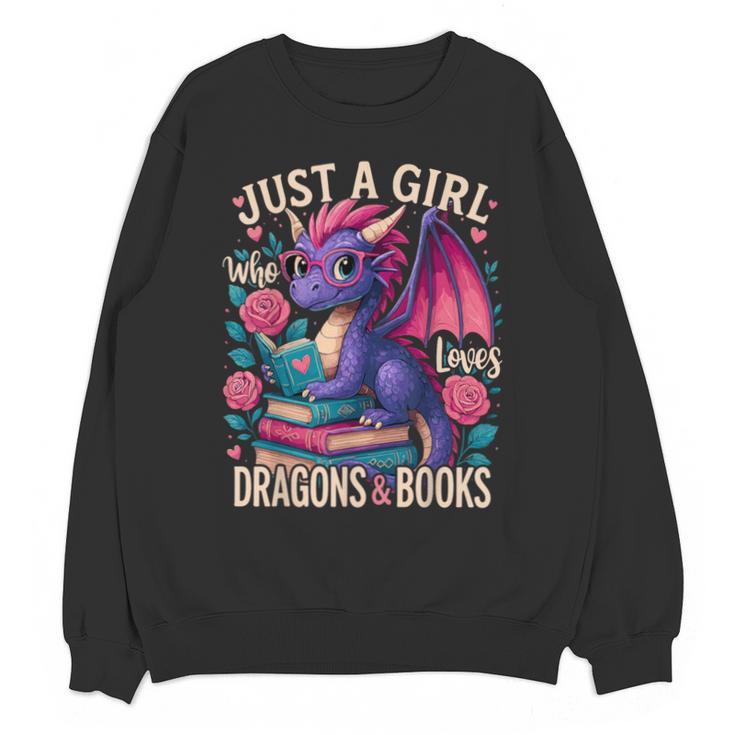 Just a Girl Who Loves Dragons And Books Dragon Unisex Sweatshirt