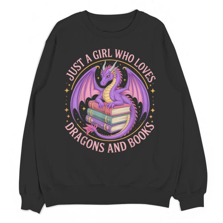 Just A Girl Who Loves Dragons And Books Fantasy Dragon Unisex Sweatshirt