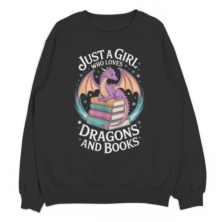 Just A Girl Who Loves Dragons And Books Fantasy Reader Unisex Sweatshirt