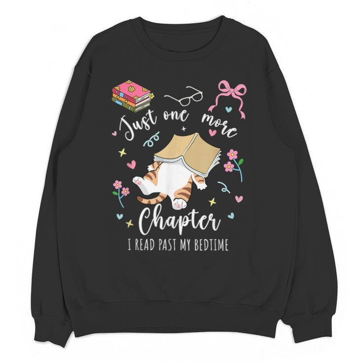Just One More Chapter I Read Past My Bedtime Cat Book Lover Unisex Sweatshirt