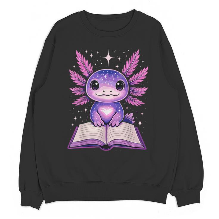 Kawaii Axolotl Cute Axolotls Reading Book Unisex Sweatshirt