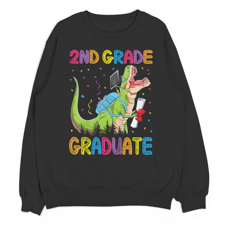 Kids 2nd Grade Graduate Dinosaur Trex 2nd Grade Graduation Unisex Sweatshirt