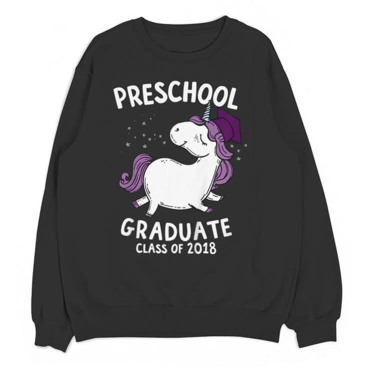 Kids Class Of 2018 Unicorn Preschool Graduation For Girls Unisex Sweatshirt