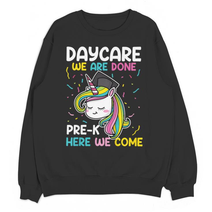 Kids Daycare Graduation Unicorn Last Day Of School Kids Unisex Sweatshirt